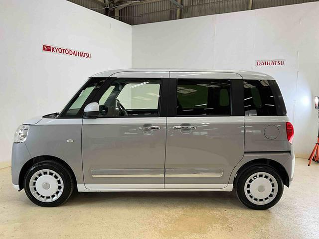 ムーヴキャンバスストライプスＧバックカメラ対応　ＬＥＤヘッドランプ　プッシュボタンスタート　キーフリーシステム　アイドリングストップ　オートエアコン　シートヒーター　ベンチシート　オートライト　両側電動スライドドア　ＡＢＳ（京都府）の中古車