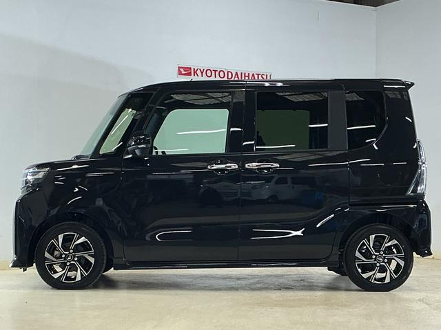 タントカスタムＸ　届出済未使用車　パノラマモニター　２ＷＤ　ＣＶＴ届出済未使用車　パノラマモニター　両側リヤパワースライドドア　プッシュボタンエンジンスタート　ＬＥＤヘッドライト　コーナーセンサー　オートエアコン　オートライト　シートヒーター　アルミホイール　ＡＢＳ（京都府）の中古車