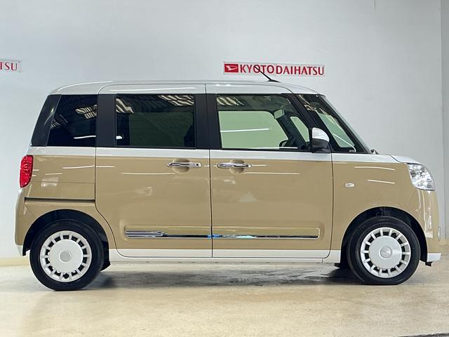 ムーヴキャンバスストライプスＧターボ　デモカー　バックカメラ　両側電動デモカー　バックカメラ　両側電動スライドドア　アダプティブクルーズコントロール　前後コーナーセンサー　前席シートヒーター　電子パーキング　オートブレーキホールド　オートマチックハイビーム　スマアシ（京都府）の中古車