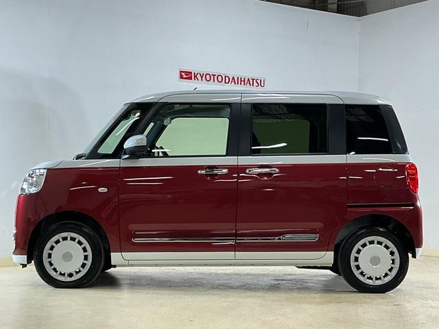 ムーヴキャンバスストライプスＧ　届出済み未使用車　４ＷＤ　バックカメラ届出済み未使用車　４ＷＤ　バックカメラ　両側電動スライドドア　前後コーナーセンサー　前席シートヒーター　電子パーキング　オートブレーキホールド　オートマチックハイビーム　ホッとカップホルダー　ＵＳＢ（京都府）の中古車