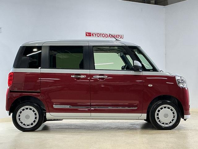 ムーヴキャンバスストライプスＧ　届出済み未使用車　４ＷＤ　バックカメラ届出済み未使用車　４ＷＤ　バックカメラ　両側電動スライドドア　前後コーナーセンサー　前席シートヒーター　電子パーキング　オートブレーキホールド　オートマチックハイビーム　ホッとカップホルダー　ＵＳＢ（京都府）の中古車