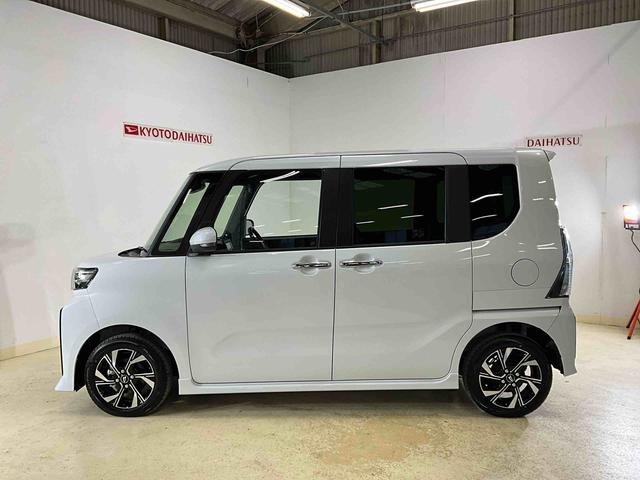 タントカスタムＸ　届出済未使用車　ナビ　バックカメラ　地デジ届出済未使用車　ナビ　フルセグチューナー　ブルートゥース対応　バックカメラ　スマートアシスト　プッシュボタンエンジンスタート　両側リヤパワースライドドア　コーナーセンサー　ＬＥＤヘッドライト　ＡＢＳ（京都府）の中古車