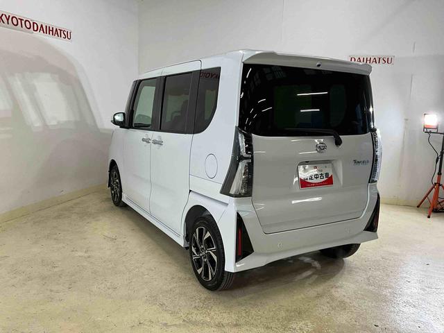 タントカスタムＸ　届出済未使用車　ナビ　バックカメラ　地デジ届出済未使用車　ナビ　フルセグチューナー　ブルートゥース対応　バックカメラ　スマートアシスト　プッシュボタンエンジンスタート　両側リヤパワースライドドア　コーナーセンサー　ＬＥＤヘッドライト　ＡＢＳ（京都府）の中古車