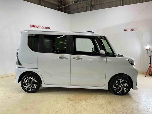 タントカスタムＸ　届出済未使用車ダイハツ認定中古車　予防安全機能スマートアシスト搭載　アイドリングストップ　オートライト　オートマチックハイビーム　電動格納ミラー　パノラマモニター　ＬＥＤヘッドライト　キーフリー　シートヒーター（京都府）の中古車