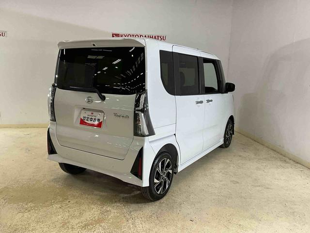 タントカスタムＸ　届出済未使用車ダイハツ認定中古車　予防安全機能スマートアシスト搭載　アイドリングストップ　オートライト　オートマチックハイビーム　電動格納ミラー　パノラマモニター　ＬＥＤヘッドライト　キーフリー　シートヒーター（京都府）の中古車