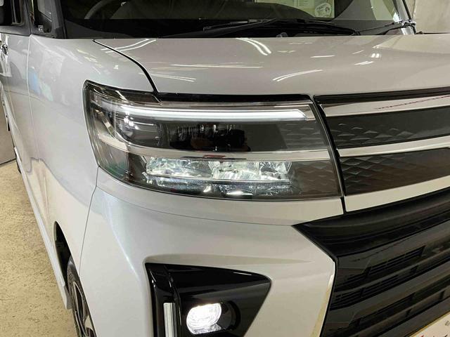 タントカスタムＸ　届出済未使用車ダイハツ認定中古車　予防安全機能スマートアシスト搭載　アイドリングストップ　オートライト　オートマチックハイビーム　電動格納ミラー　パノラマモニター　ＬＥＤヘッドライト　キーフリー　シートヒーター（京都府）の中古車