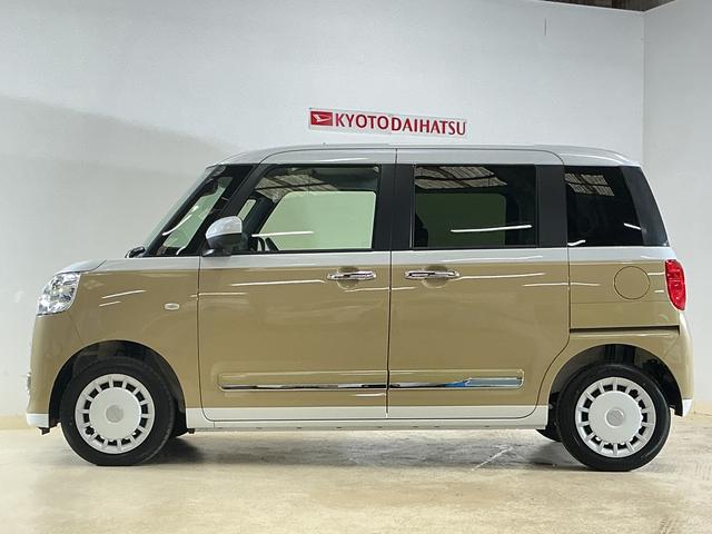ムーヴキャンバスストライプスＧ　届出済み未使用車　パノラマモニター　スマアシ届出済み未使用車　パノラマモニター　両側電動スライドドア　ホットカップホルダー　シートヒーター　前後コーナーセンサー　電子パーキング　オートマチックハイビーム　ＵＳＢチャージャー　スマートキー（京都府）の中古車