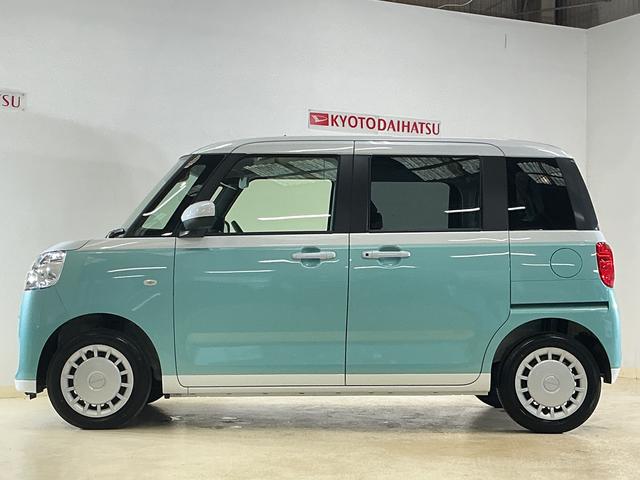 ムーヴキャンバスストライプスX 両側リヤパワースライドドア スマートアシストワンオーナー 両側リヤパワースライドドア スマートアシスト ツートンカラー プッシュボタンエンジンスタート オートエアコン コーナーセンサー オートライト ホイールキャップ アイドリングストップ(京都府)の中古車