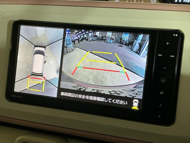 ムーヴキャンバス 中古車 Ｇメイクアップ　ＳＡＩＩＩ　ワンオーナー　ナビ　全周囲カメラワンオーナー　ナビ　パノラマモニター　前後ドライブレコーダー　両側電動スライドドア　オートマチックハイビーム　Ｂｌｕｅｔｏｏｔｈ　ＵＳＢ接続　ＤＶＤ再生　フルセグＴＶ　スマートアシスト　スマートキー