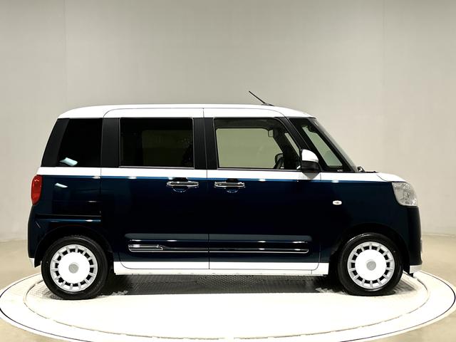 ムーヴキャンバスストライプスＧターボ　２ＷＤ　ＣＶＴ車　バックカメラＬＥＤヘッドランプ＆フォグランプ　両側電動スライドドア　オート電動格納ドアミラー　キーフリーシステム　運転席・助手席シートヒーター　ＳＲＳサイドエアバッグ＆カーテンシールドエアバッグ（広島県）の中古車