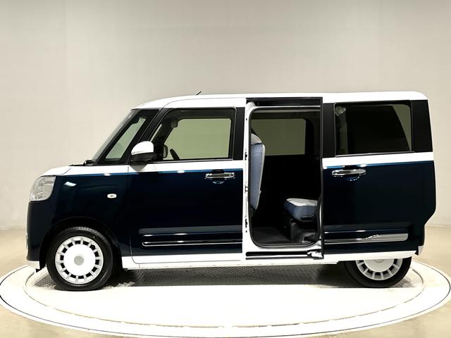 ムーヴキャンバスストライプスＧターボ　２ＷＤ　ＣＶＴ車　バックカメラＬＥＤヘッドランプ＆フォグランプ　両側電動スライドドア　オート電動格納ドアミラー　キーフリーシステム　運転席・助手席シートヒーター　ＳＲＳサイドエアバッグ＆カーテンシールドエアバッグ（広島県）の中古車