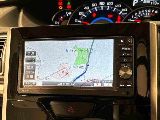 タントカスタムＲＳ　ＳＡナビ　ＥＴＣ　ＬＥＤオートライト　ＬＥＤフォグランプ　両側パワースライドドア　オート電動格納式ドアミラー　　アルミホイール　キーフリーシステム（広島県）の中古車