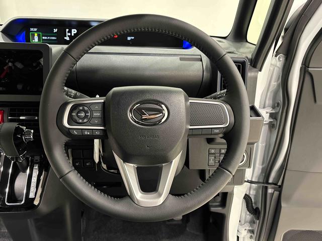 タントカスタムＲＳ　パノラマモニター対応ＬＥＤオートライト　パワースライドドアウェルカムオープン機能　電動パーキングブレーキ　運転席助手席シートヒーター　アルミホイール　キーフリーシステム　　オート電動格納式ドアミラー（広島県）の中古車
