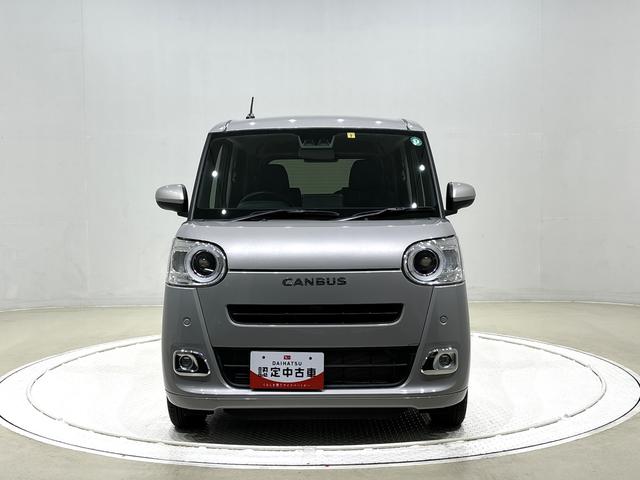ムーヴキャンバスセオリーＧ　バックカメラ　電動パーキングブレーキＬＥＤオートライト・フォグランプ　電動パーキングブレーキ　プッシュボタンスタート　セキュリティアラーム　バックカメラ　両側パワースライドドアウエルカムオープン機能　オート電動格納式ドアミラー（広島県）の中古車