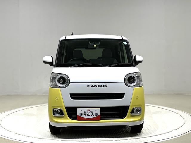 ムーヴキャンバスストライプスＧ　バックカメラ　電動パーキングブレーキＬＥＤオートライト・フォグランプ　電動パーキングブレーキ　プッシュボタンスタート　セキュリティアラーム　バックカメラ　両側パワースライドドアウエルカムオープン機能　オート電動格納式ドアミラー（広島県）の中古車