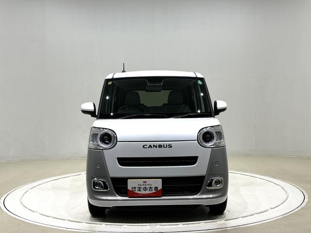 ムーヴキャンバスストライプスＧターボ　両側電動スライドドア　キーフリー全車速追従機能付ＡＣＣ　純正ナビ装着用アップグレードパック　運転席・助手席シートヒーター　運転席シートリフター　チルトステアリング　電動パーキングブレーキブレーキ　オートブレーキホールド機能（広島県）の中古車