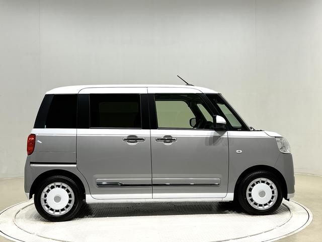 ムーヴキャンバスストライプスＧターボ　両側電動スライドドア　キーフリー全車速追従機能付ＡＣＣ　純正ナビ装着用アップグレードパック　運転席・助手席シートヒーター　運転席シートリフター　チルトステアリング　電動パーキングブレーキブレーキ　オートブレーキホールド機能（広島県）の中古車