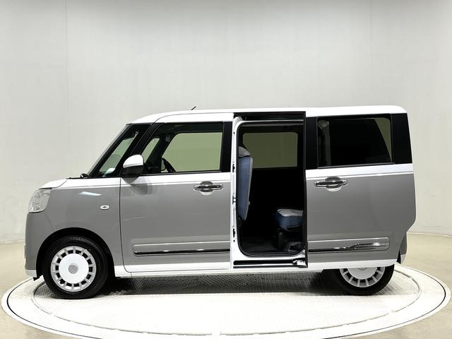 ムーヴキャンバスストライプスＧターボ　両側電動スライドドア　キーフリー全車速追従機能付ＡＣＣ　純正ナビ装着用アップグレードパック　運転席・助手席シートヒーター　運転席シートリフター　チルトステアリング　電動パーキングブレーキブレーキ　オートブレーキホールド機能（広島県）の中古車