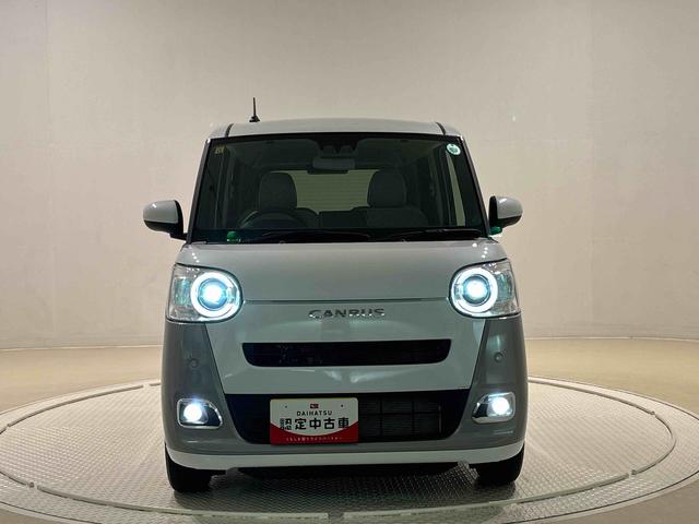ムーヴキャンバスストライプスＧターボ　両側電動スライドドア　キーフリー全車速追従機能付ＡＣＣ　純正ナビ装着用アップグレードパック　運転席・助手席シートヒーター　運転席シートリフター　チルトステアリング　電動パーキングブレーキブレーキ　オートブレーキホールド機能（広島県）の中古車