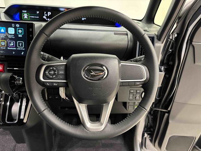 タントカスタムＲＳ　９インチディスプレイオーディオＬＥＤオートライト　パワースライドドアウェルカムオープン機能　電動パーキングブレーキ　運転席助手席シートヒーター　アルミホイール　キーフリーシステム　　オート電動格納式ドアミラー（広島県）の中古車