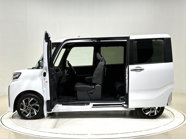 タントカスタムＸ　パノラマモニター　電動パーキングブレーキＬＥＤオートライト　パワースライドドアウェルカムオープン機能　電動パーキングブレーキ　運転席助手席シートヒーター　アルミホイール　キーフリーシステム　　オート電動格納式ドアミラー（広島県）の中古車