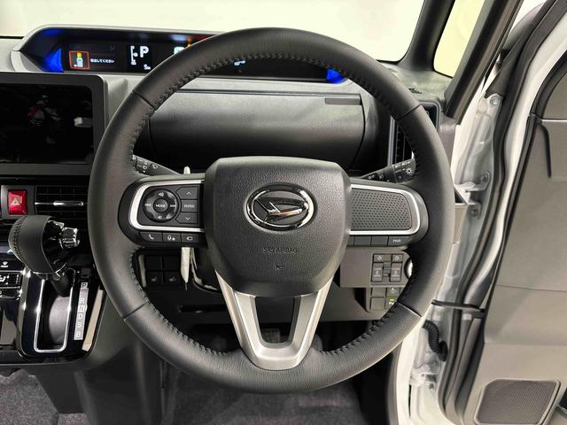 タントカスタムＲＳ　パノラマモニター　電動パーキングブレーキＬＥＤオートライト　パワースライドドアウェルカムオープン機能　電動パーキングブレーキ　運転席助手席シートヒーター　アルミホイール　キーフリーシステム　　オート電動格納式ドアミラー（広島県）の中古車