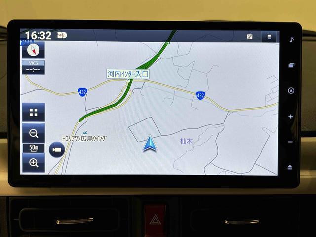 ムーヴキャンバスストライプスＧ　１０インチフルセグナビ　バックカメラ付ＥＴＣ　ドライブレコーダー　前席シートヒーター　ＳＲＳサイドエアバッグ　両側電動スライドドア　オーディオ操作用ステアリングスイッチ　ＬＥＤヘッドライト　ＬＥＤフォグランプ　プッシュボタンスタート（広島県）の中古車