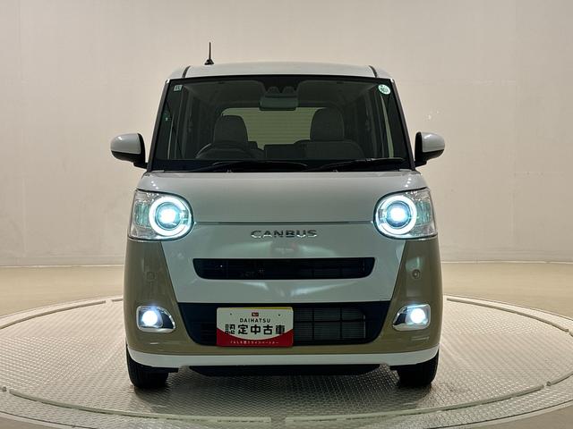 ムーヴキャンバスストライプスＧ　バックカメラ　両側シートヒーターＬＥＤオートライト・フォグランプ　電動パーキングブレーキ　プッシュボタンスタート　セキュリティアラーム　バックカメラ　両側パワースライドドアウエルカムオープン機能　オート電動格納式ドアミラー（広島県）の中古車
