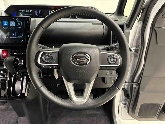 タントカスタムＲＳ　ディスプレイオーディオ　パノラマカメラＬＥＤオートライト　パワースライドドアウェルカムオープン機能　電動パーキングブレーキ　運転席助手席シートヒーター　アルミホイール　キーフリーシステム　　オート電動格納式ドアミラー（広島県）の中古車