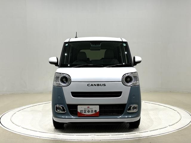 ムーヴキャンバスストライプスＧ　バックカメラ　電動パーキングブレーキＬＥＤオートライト・フォグランプ　電動パーキングブレーキ　プッシュボタンスタート　セキュリティアラーム　バックカメラ　両側パワースライドドアウエルカムオープン機能　オート電動格納式ドアミラー（広島県）の中古車