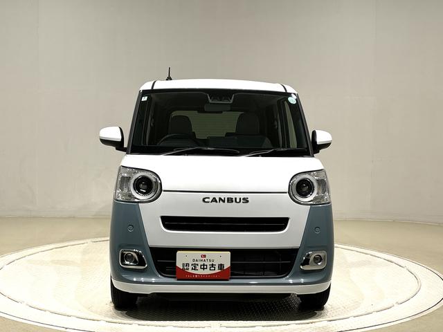 ムーヴキャンバスストライプスＧ　バックモニター対応カメラ　シートヒーターＬＥＤオートライト・フォグランプ　電動パーキングブレーキ　プッシュボタンスタート　セキュリティアラーム　　両側パワースライドドアウエルカムオープン機能　オート格納式電動ドアミラー　ホットカップホルダー（広島県）の中古車