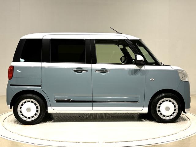 ムーヴキャンバスストライプスＧ　バックモニター対応カメラ　シートヒーターＬＥＤオートライト・フォグランプ　電動パーキングブレーキ　プッシュボタンスタート　セキュリティアラーム　　両側パワースライドドアウエルカムオープン機能　オート格納式電動ドアミラー　ホットカップホルダー（広島県）の中古車