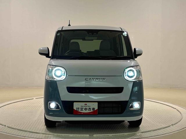 ムーヴキャンバスストライプスＧ　バックモニター対応カメラ　シートヒーターＬＥＤオートライト・フォグランプ　電動パーキングブレーキ　プッシュボタンスタート　セキュリティアラーム　　両側パワースライドドアウエルカムオープン機能　オート格納式電動ドアミラー　ホットカップホルダー（広島県）の中古車