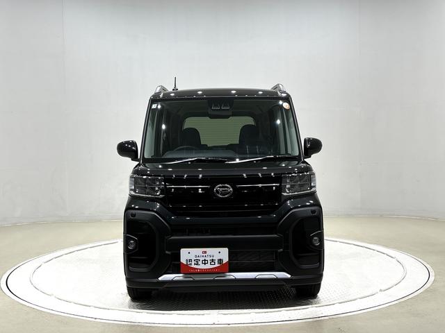 タントファンクロスターボ　バックカメラ　電動パーキングブレーキＬＥＤオートライト　パワースライドドアウェルカムオープン機能　電動パーキングブレーキ　運転席助手席シートヒーター　アルミホイール　キーフリーシステム　　オート電動格納式ドアミラー（広島県）の中古車