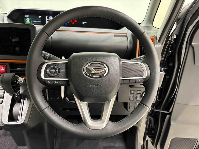 タントファンクロスターボ　バックカメラ　電動パーキングブレーキＬＥＤオートライト　パワースライドドアウェルカムオープン機能　電動パーキングブレーキ　運転席助手席シートヒーター　アルミホイール　キーフリーシステム　　オート電動格納式ドアミラー（広島県）の中古車