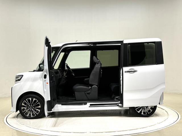 タントカスタムＲＳＬＥＤオートライト　パワースライドドアウェルカムオープン機能　電動パーキングブレーキ　運転席助手席シートヒーター　アルミホイール　キーフリーシステム　　オート電動格納式ドアミラー（広島県）の中古車