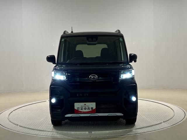 タントファンクロスターボ　バックカメラ　電動パーキングブレーキＬＥＤオートライト　パワースライドドアウェルカムオープン機能　電動格納式ドアミラー　助手席ロングスライド　助手席イージークローザー　　セキュリティアラーム　キーフリーシステム（広島県）の中古車