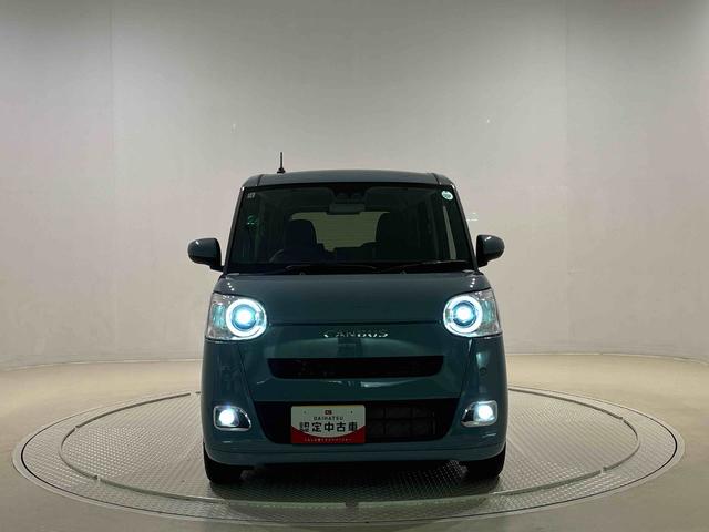 ムーヴキャンバスセオリーＧターボ　バックモニター対応カメラＬＥＤオートライト・フォグランプ　電動パーキングブレーキ　プッシュボタンスタート　セキュリティアラーム　バックカメラ　両側パワースライドドアウエルカムオープン機能　オート電動格納式ドアミラー（広島県）の中古車