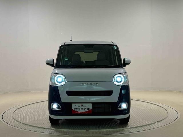 ムーヴキャンバスストライプスＧ　バックカメラ　電動パーキングブレーキＬＥＤオートライト・フォグランプ　電動パーキングブレーキ　プッシュボタンスタート　セキュリティアラーム　バックカメラ　両側パワースライドドアウエルカムオープン機能　オート電動格納式ドアミラー（広島県）の中古車
