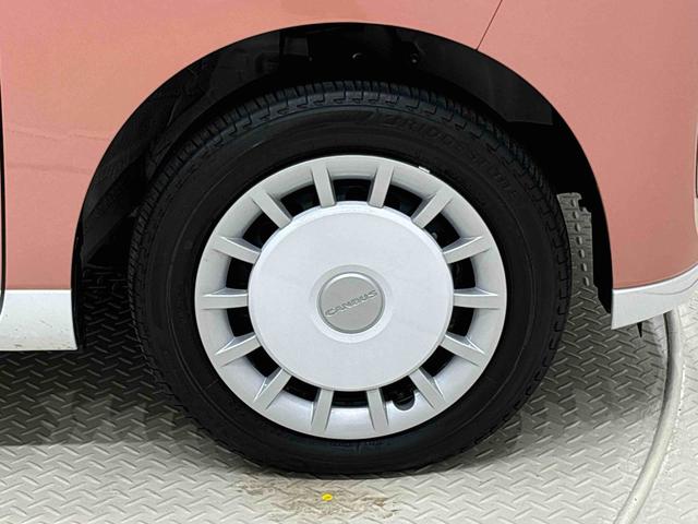 ムーヴキャンバスストライプスＧ　バックカメラ対応　電動パーキングブレーキＬＥＤオートライト・フォグランプ　電動パーキングブレーキ　プッシュボタンスタート　セキュリティアラーム　バックカメラ　両側パワースライドドアウエルカムオープン機能　オート電動格納式ドアミラー（広島県）の中古車