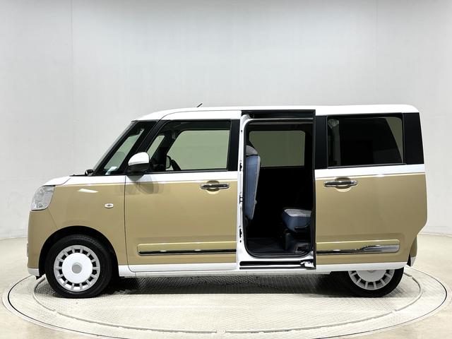 ムーヴキャンバスストライプスＧＬＥＤオートライト・フォグランプ　電動パーキングブレーキ　プッシュボタンスタート　セキュリティアラーム　バックカメラ　両側パワースライドドアウエルカムオープン機能　オート電動格納式ドアミラー（広島県）の中古車