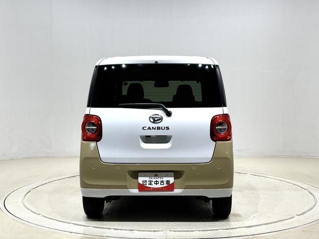 ムーヴキャンバスストライプスＧＬＥＤオートライト・フォグランプ　電動パーキングブレーキ　プッシュボタンスタート　セキュリティアラーム　バックカメラ　両側パワースライドドアウエルカムオープン機能　オート電動格納式ドアミラー（広島県）の中古車