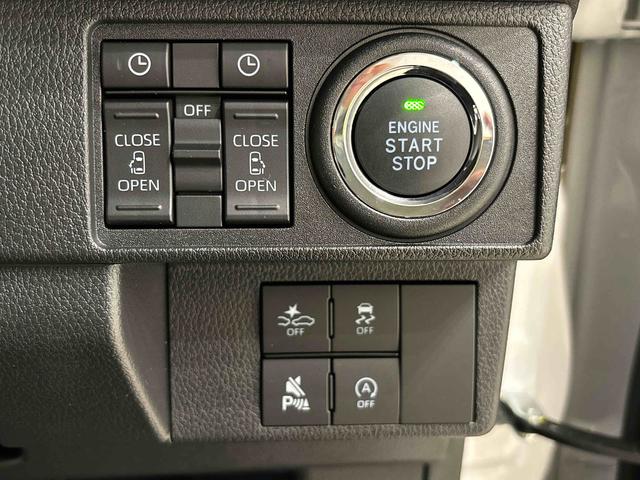 ムーヴキャンバスストライプスＧＬＥＤオートライト・フォグランプ　電動パーキングブレーキ　プッシュボタンスタート　セキュリティアラーム　バックカメラ　両側パワースライドドアウエルカムオープン機能　オート電動格納式ドアミラー（広島県）の中古車