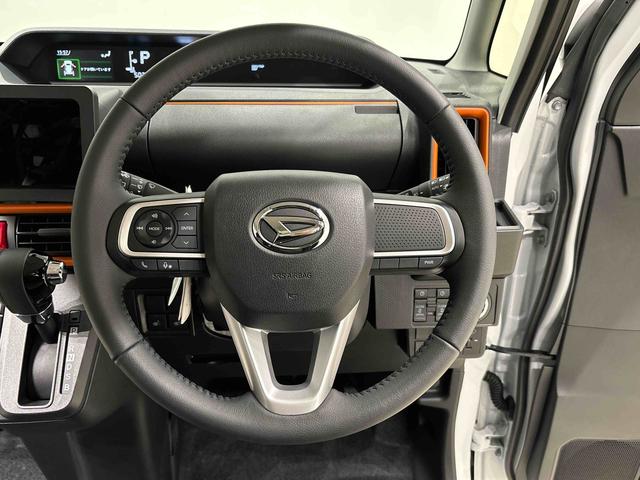 タントファンクロスターボ　運転席・助手席シートヒーター　キーフリー純正ナビ装着用アップグレードパック　電動パーキングブレーキ　オートブレーキホールド機能　両側電動スライドドア　本革巻ステアリングホイール　運転席シートリフター　チルトステアリング　オートライト（広島県）の中古車