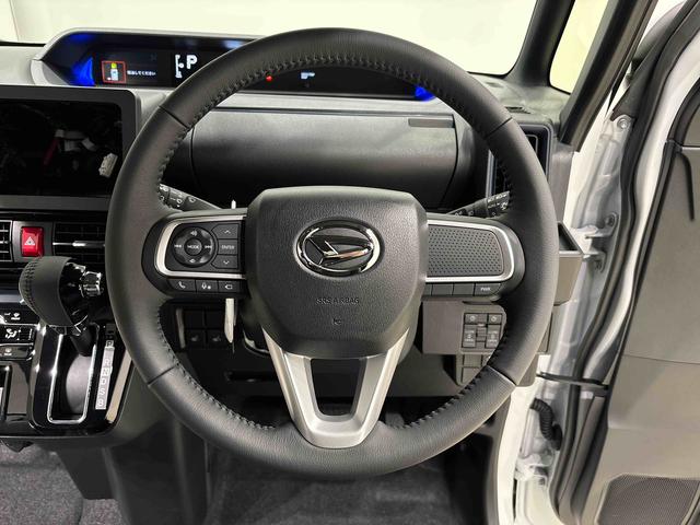 タントカスタムＲＳ　両側パワースライドドア　ターボ付きパノラマモニター対応純正ナビ装着用アップグレードパック　運転席・助手席シートヒーター　本革巻ステアリングホイール　電動パーキングブレーキブレーキ　オートブレーキホールド機能　オートライト（広島県）の中古車