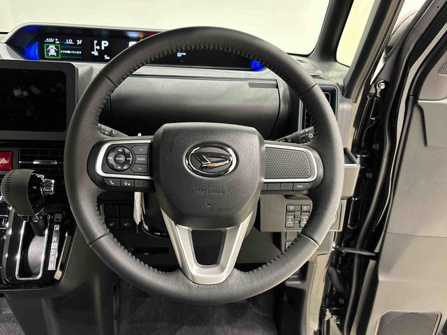 タントカスタムＲＳ　ターボ付　運転席・助手席シートヒーター純正ナビ装着用アップグレードパック　両側電動スライドドア　電動パーキングブレーキブレーキ　オートブレーキホールド機能　本革巻ステアリングホイール　運転席シートリフター　チルトステアリング　キーフリー（広島県）の中古車