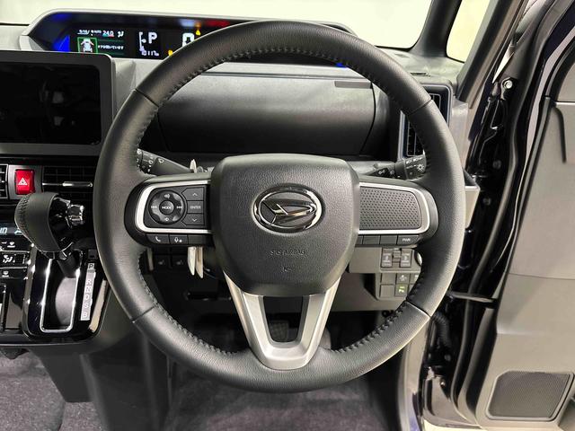 タントカスタムRS キーフリーシステム バックカメラLEDオートライト パワースライドドアウェルカムオープン機能 電動パーキングブレーキ 運転席助手席シートヒーター アルミホイール オート電動格納式ドアミラー ステアリングスイッチ サイドエアバッグ(広島県)の中古車