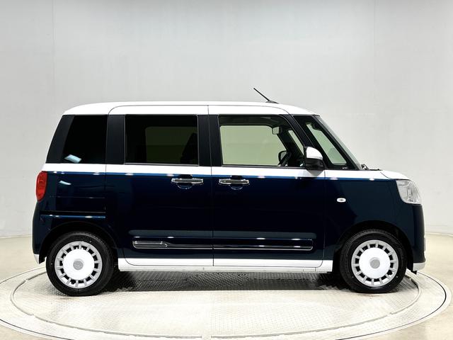 ムーヴキャンバスストライプスＧターボ　運転席・助手席シートヒーター純正ナビ装着用アップグレードパック　全車速追従機能付ＡＣＣ　両側電動スライドドア　運転席シートリフター　チルトステアリング　電動パーキングブレーキブレーキ　オートブレーキホールド機能（広島県）の中古車