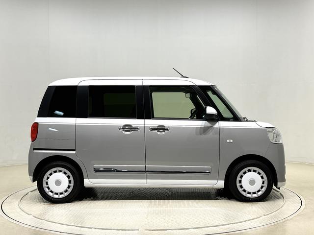 ムーヴキャンバスストライプスＧ　両側電動スライドドア　キーフリーシステム純正ナビ装着用アップグレードパック　運転席・助手席シートヒーター　電動パーキングブレーキブレーキ　オートブレーキホールド機能　３６０°スーパーＵＶ＆ＩＲカットガラス　置きラクボックス（広島県）の中古車