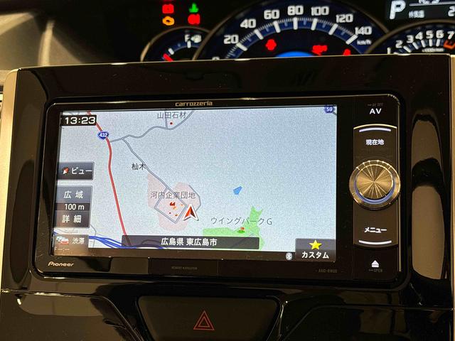 タントカスタムＸ　カーナビゲーション　プッシュボタンスタートＬＥＤオートライト　パワースライドドドア　オート電動格納式ドアミラー　　アルミホイール　キーフリーシステム　キーフリーシステム　アイドリングストップ機能（広島県）の中古車